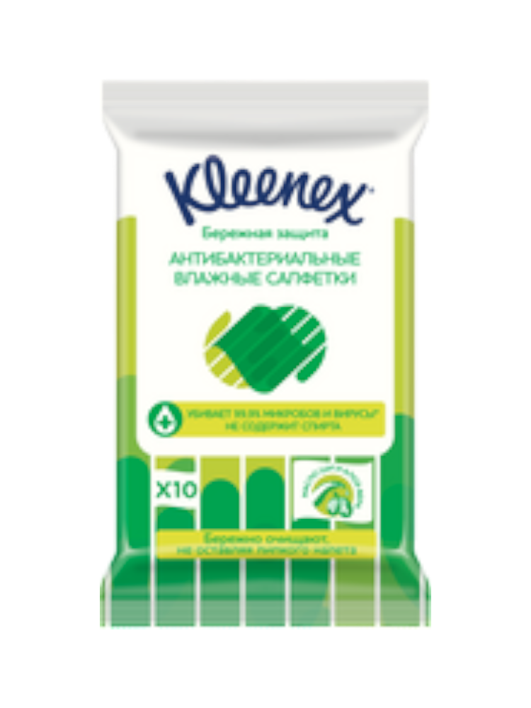 САЛФЕТКИ KLEENEX 10ШТ АНТИБАКТЕР БОКС